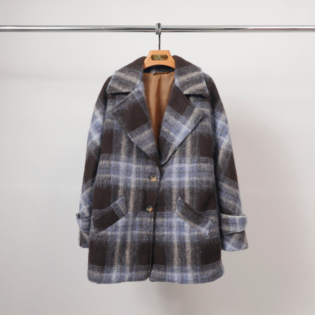 Brushed wool check jacket – TDM82225