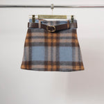 Charger l'image dans la galerie, Jupe courte tweed laine ceinturée TDM97025
