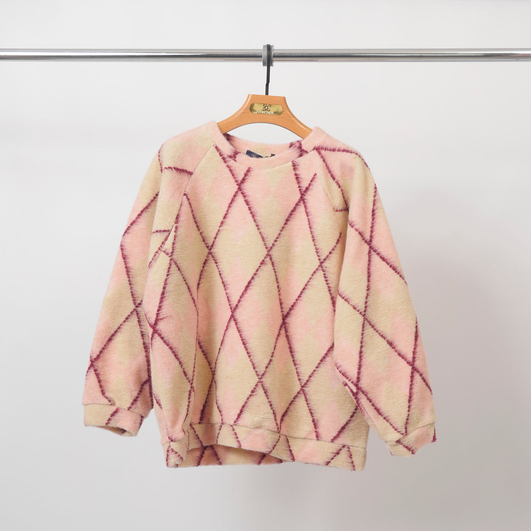 Brown retro diamond pattern wool sweatshirt – TDM11522-3