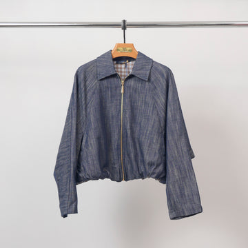 Veste en jean zippée col chemise TDM83725-2