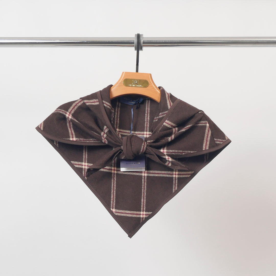 Checkered wool-blend hooded collar - TDM97925