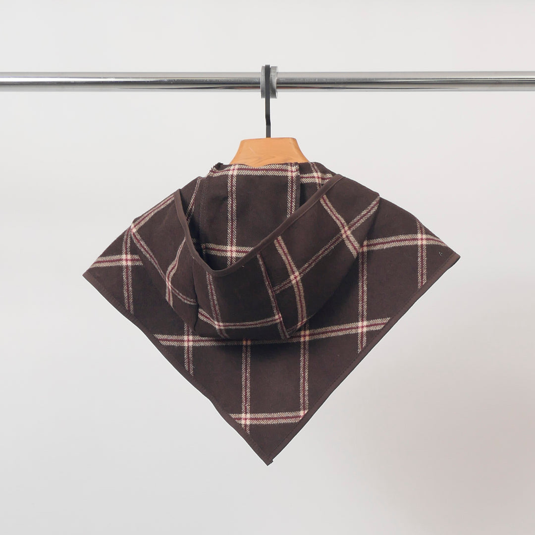 Checkered wool-blend hooded collar - TDM97925