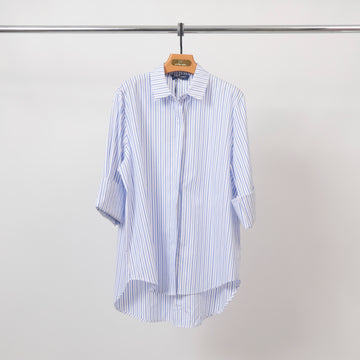 Chemise à rayures oversize manches retroussables TDM50320-60