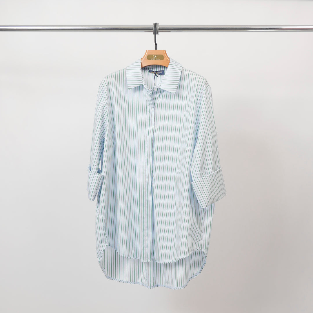Oversized striped shirt with roll-up sleeves TDM50320-61 