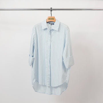 Chemise à rayures oversize manches retroussables TDM50320-61