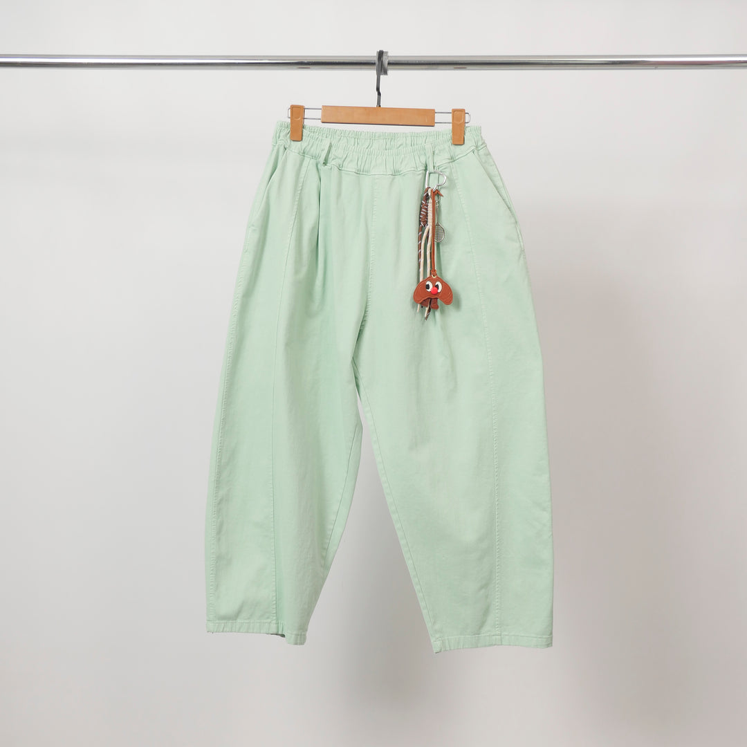 Wide-leg carrot trousers with removable accessory - CVA825198-3