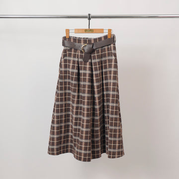 Jupe évasée ceinturée à carreaux - TDM52123-39