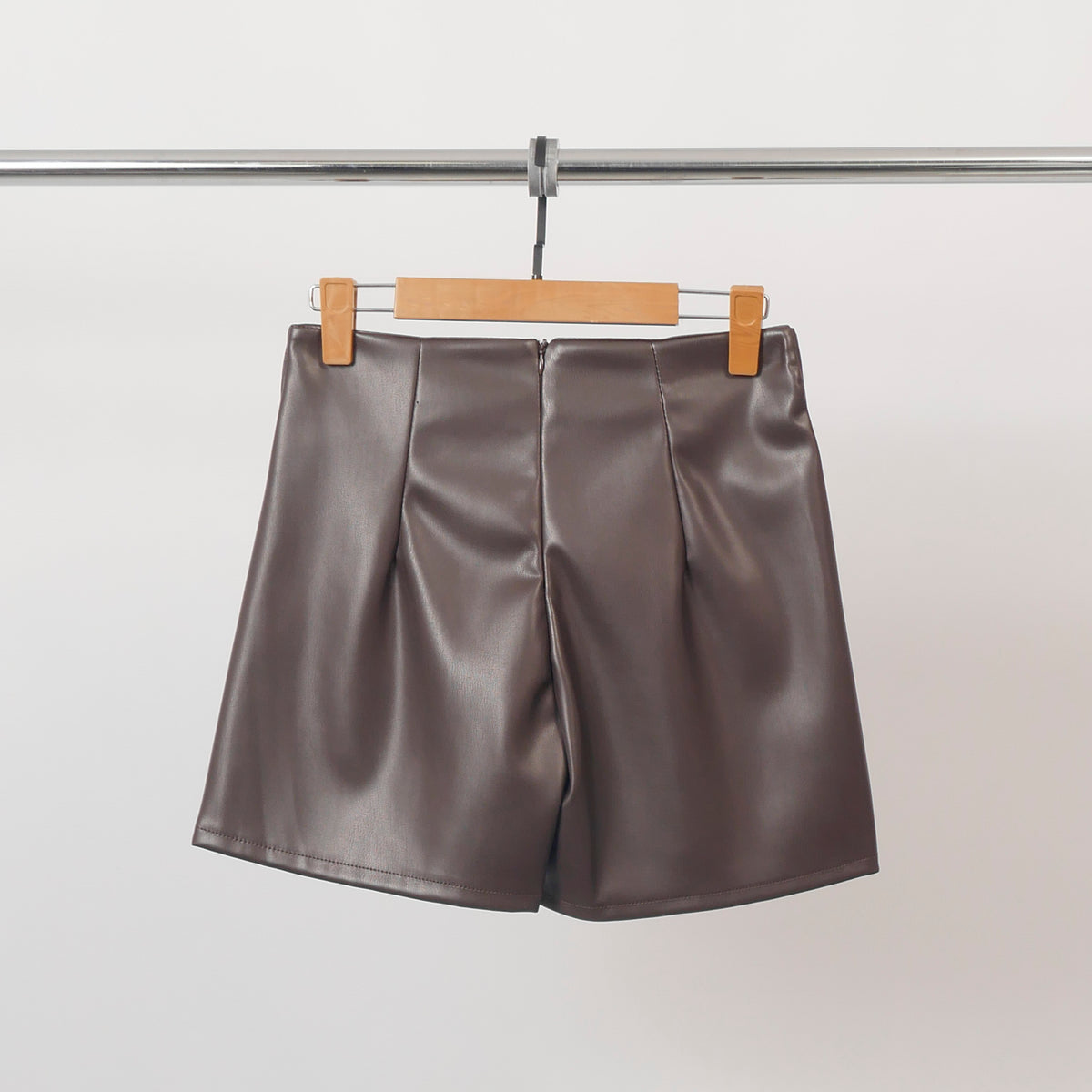 Faux leather wrap effect skort   tdm35020 3