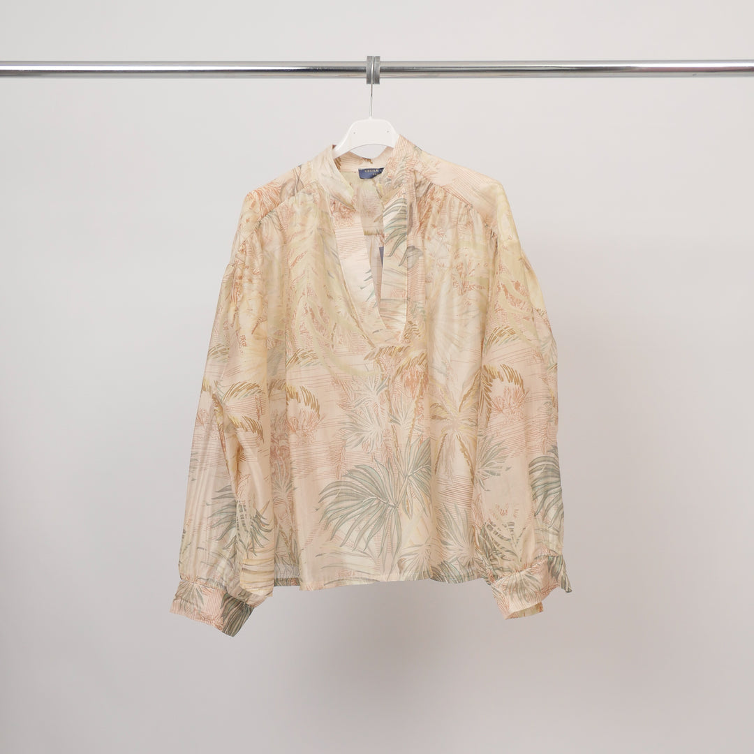 Printed blouse with gathered collar – DB2658-3 