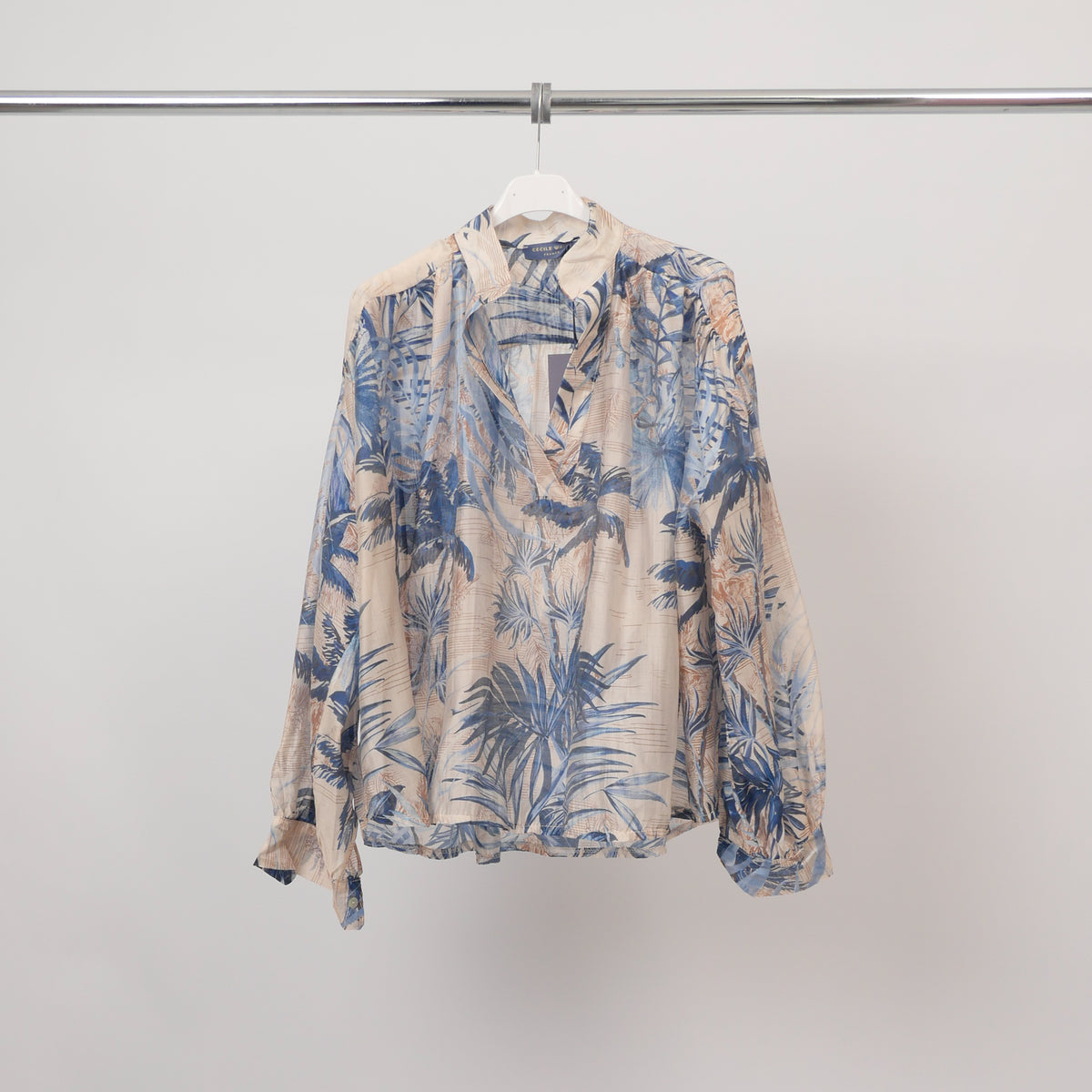 Printed blouse with gathered collar – db2658 3 
