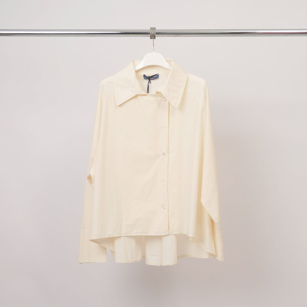 Cotton shirt with asymmetrical buttoning db14916