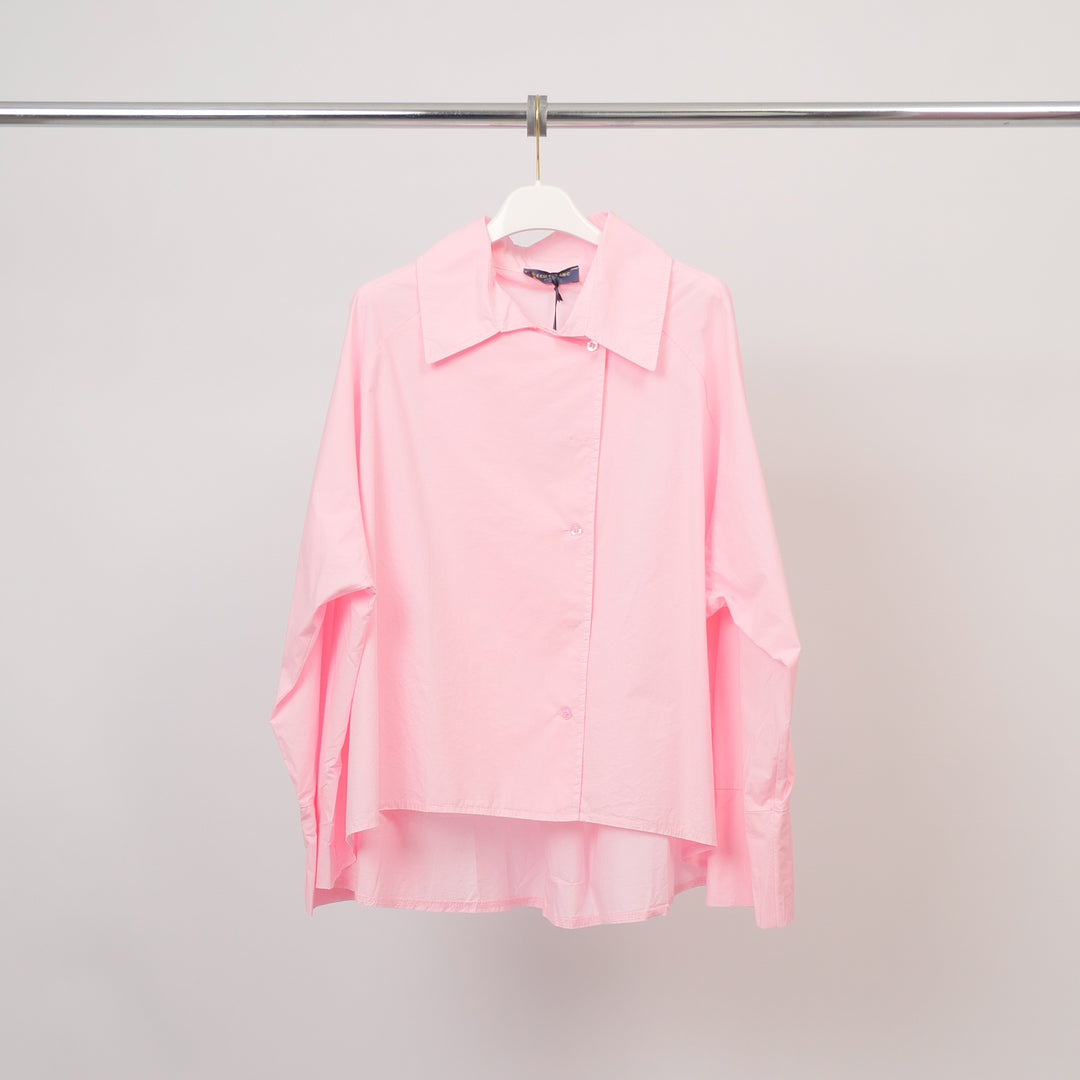 Cotton shirt with asymmetrical buttoning db14916
