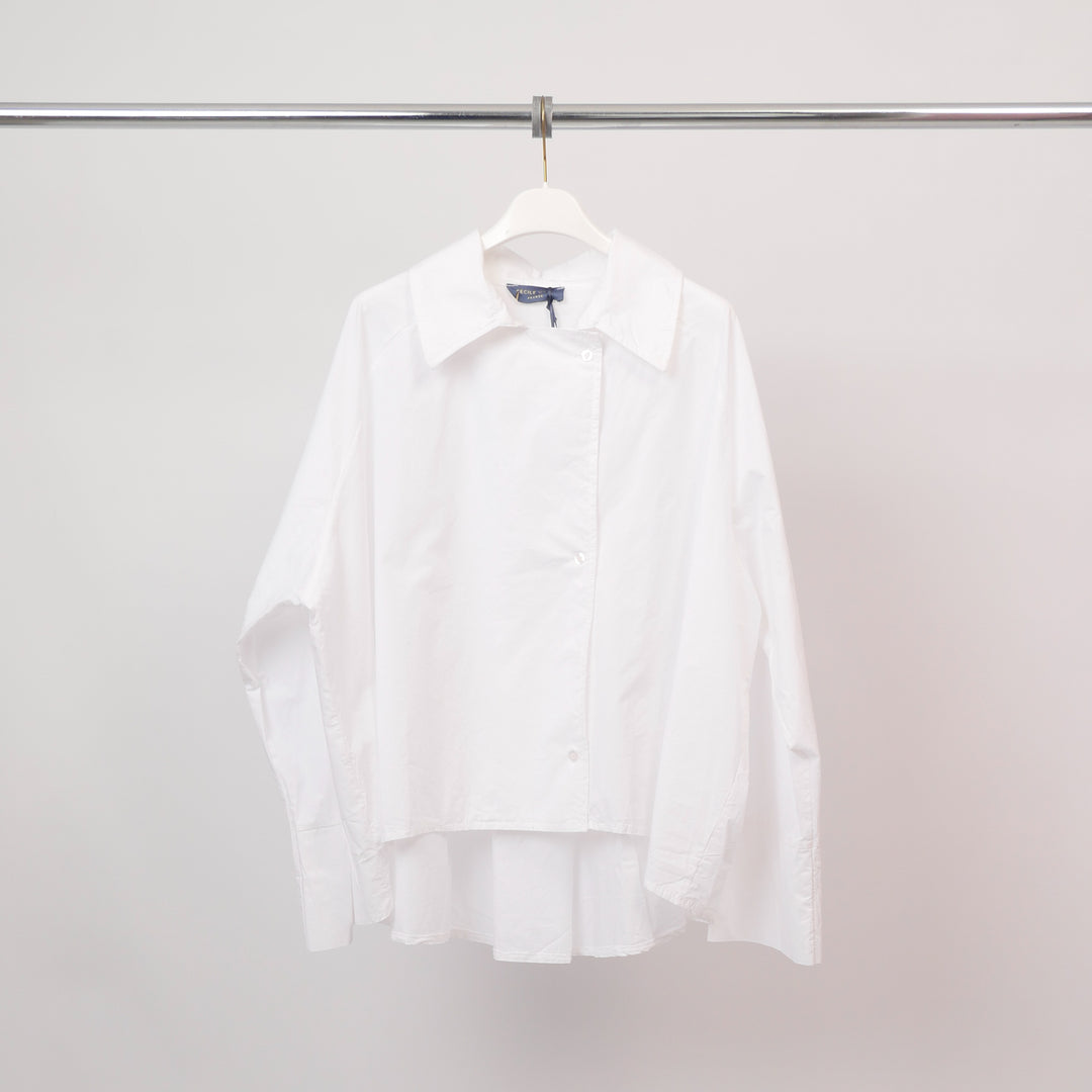 Cotton shirt with asymmetrical buttoning db14916