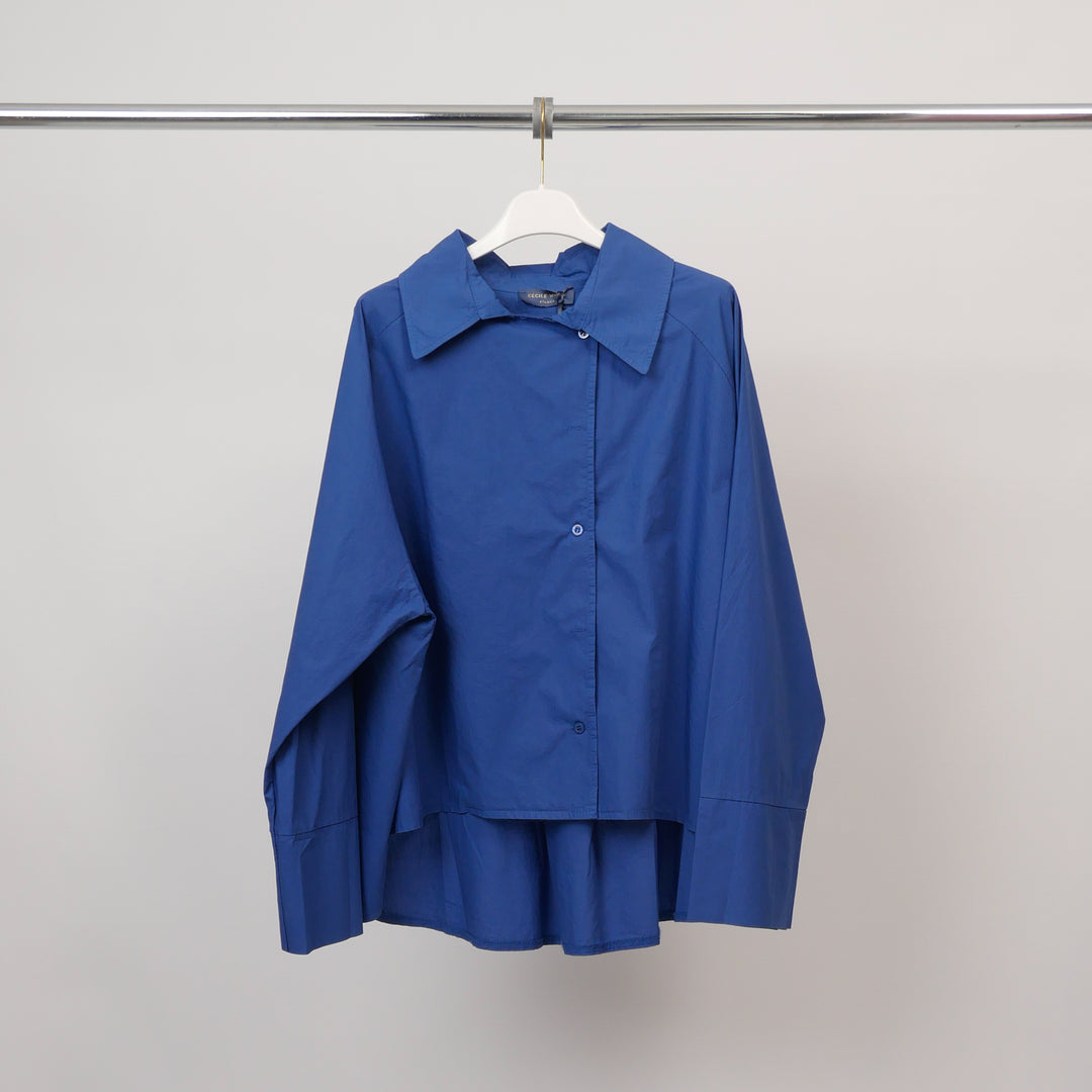 Cotton shirt with asymmetrical buttoning db14916