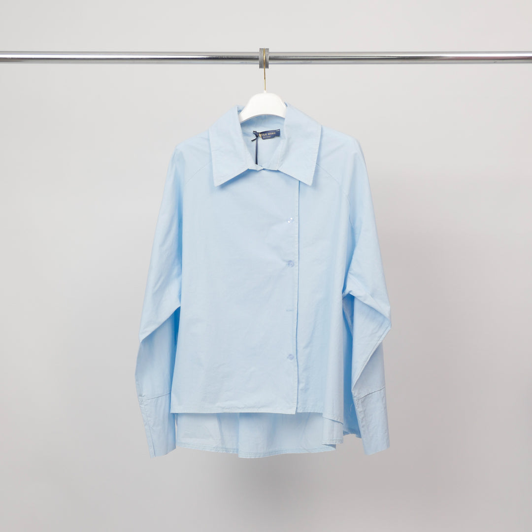 Cotton shirt with asymmetrical buttoning db14916