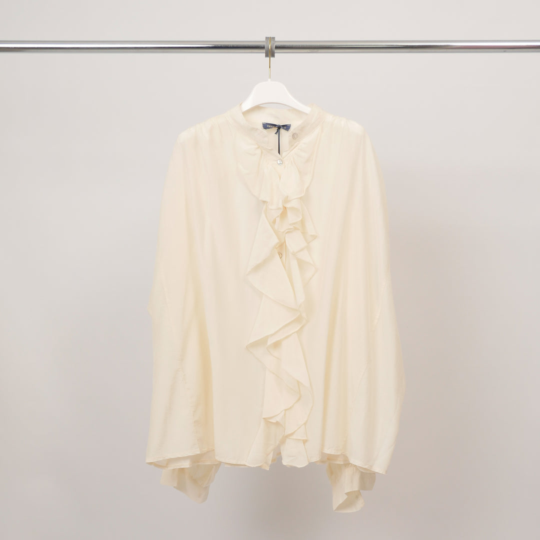 Ruffled mandarin collar shirt – DB14953