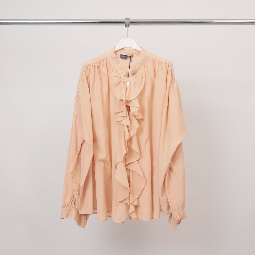 Ruffled mandarin collar shirt – DB14953