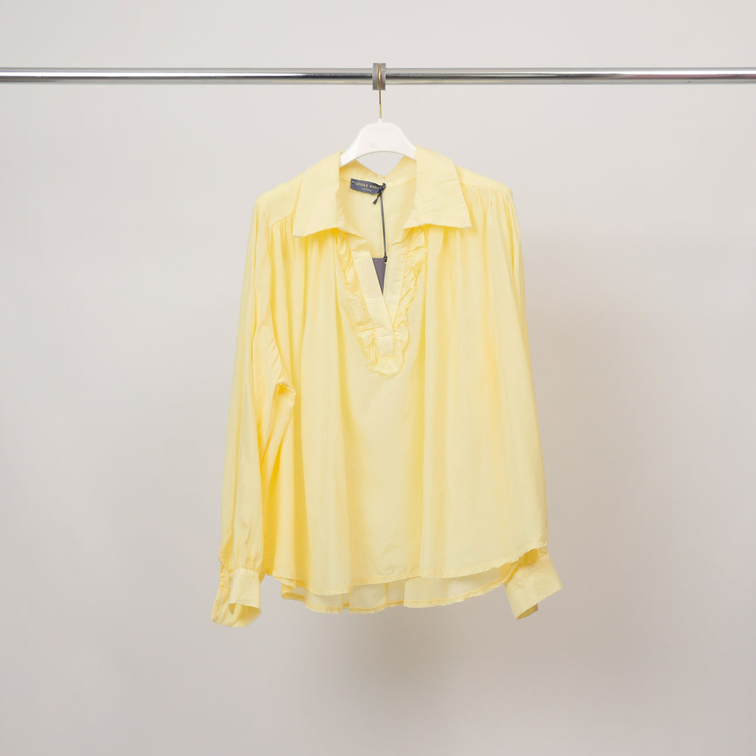 Open collar shirt with ruffle – DB14798 