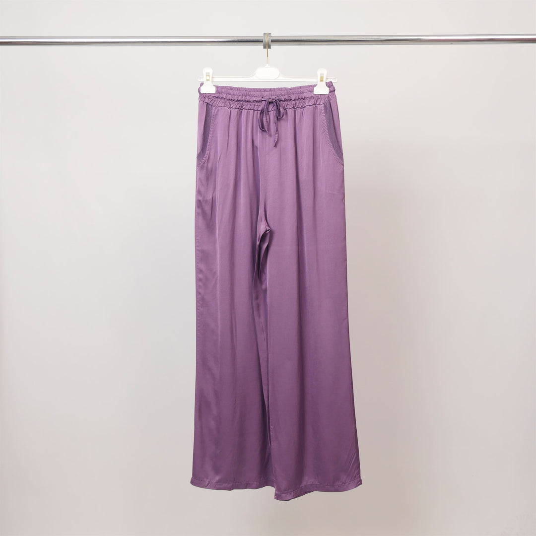 Satin trousers with elasticated waist – DB14570VS