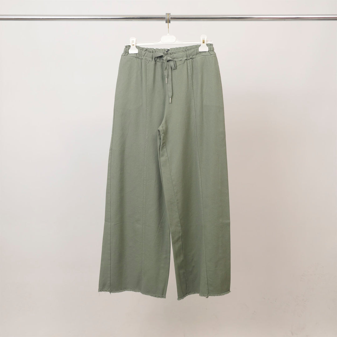 Pantalon large taille élastiquée en coton – MF56008