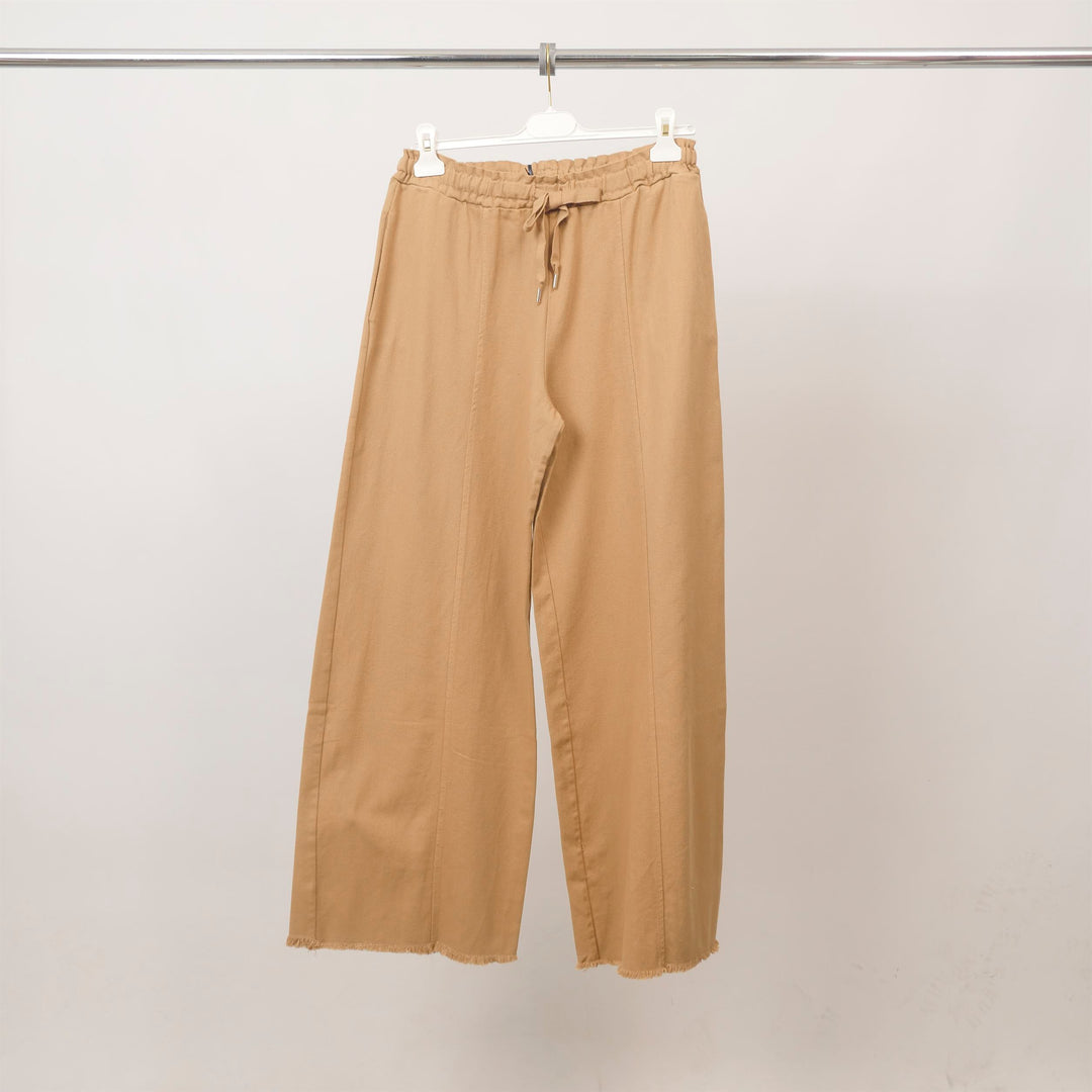 Pantalon large taille élastiquée en coton – MF56008