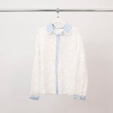 Chemise dentelle col denim csw5065