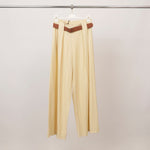 Load image into Gallery viewer, Wide-leg striped trousers with belt included – BCG03248 
