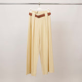 Wide-leg striped trousers with belt included – BCG03248 