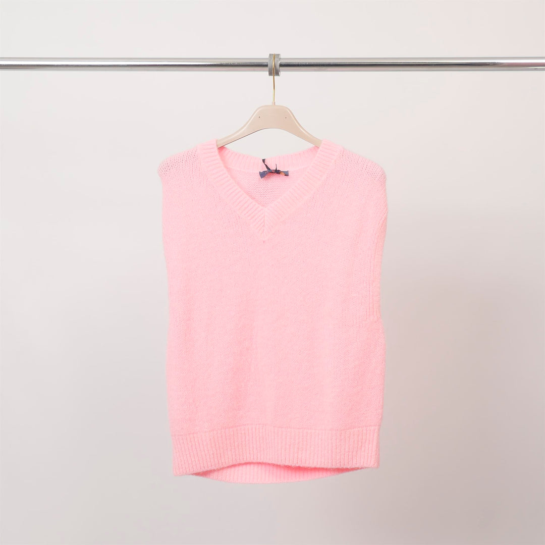 Sleeveless mohair-effect knit sweater – PJ24082 