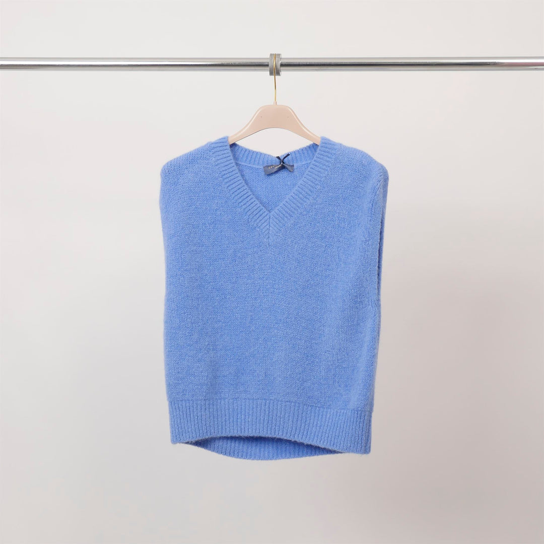 Sleeveless mohair-effect knit sweater – PJ24082 