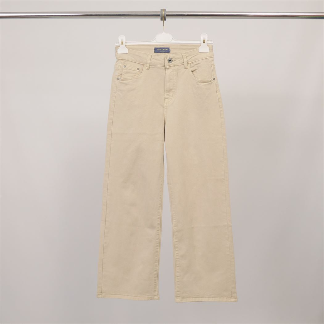 High-waisted, straight-leg white trousers – SD6941 