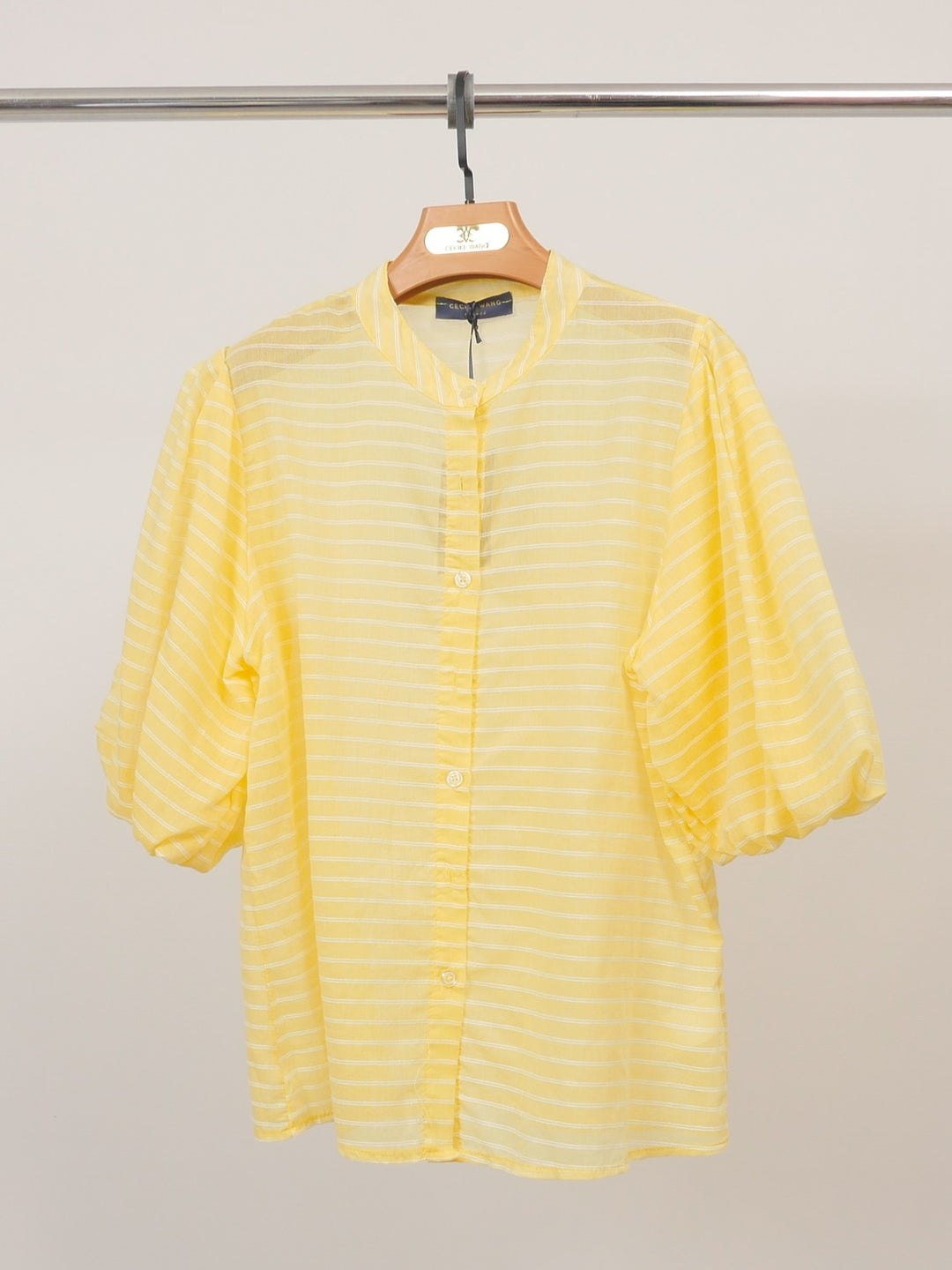 Chemise rayée manches bouffantes col officier SSC80555