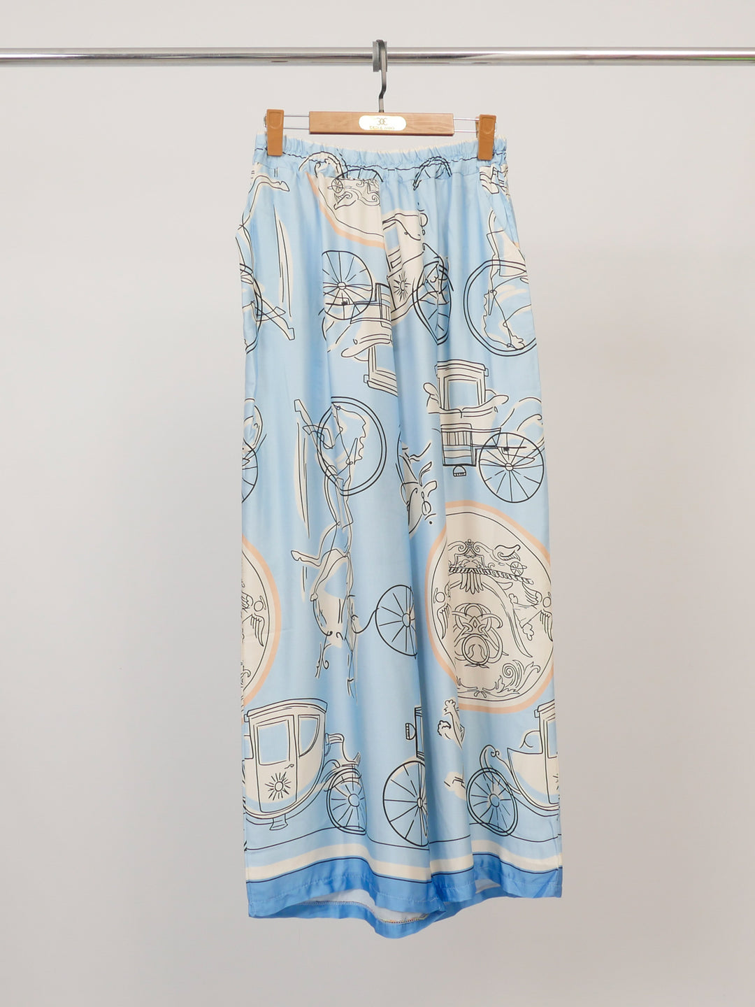 Satin printed wide-leg trousers KD6637VS-35