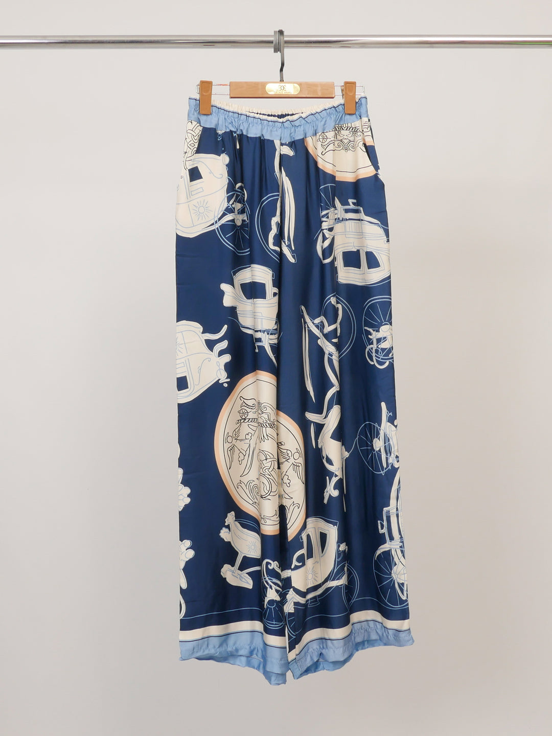 Satin printed wide-leg trousers KD6637VS-35