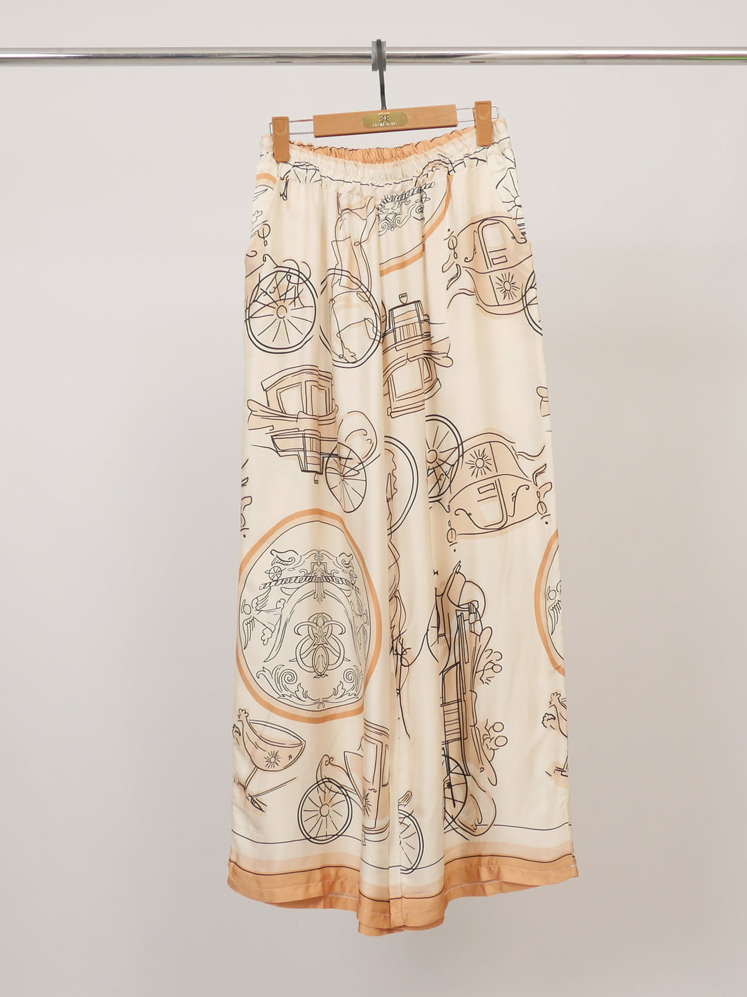 Satin printed wide-leg trousers KD6637VS-35
