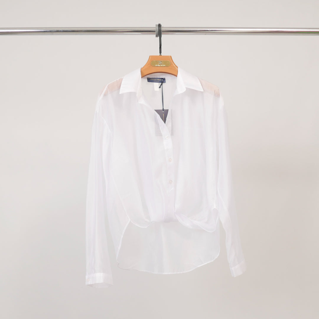 Semi-sheer satin fluid shirt CVACM311