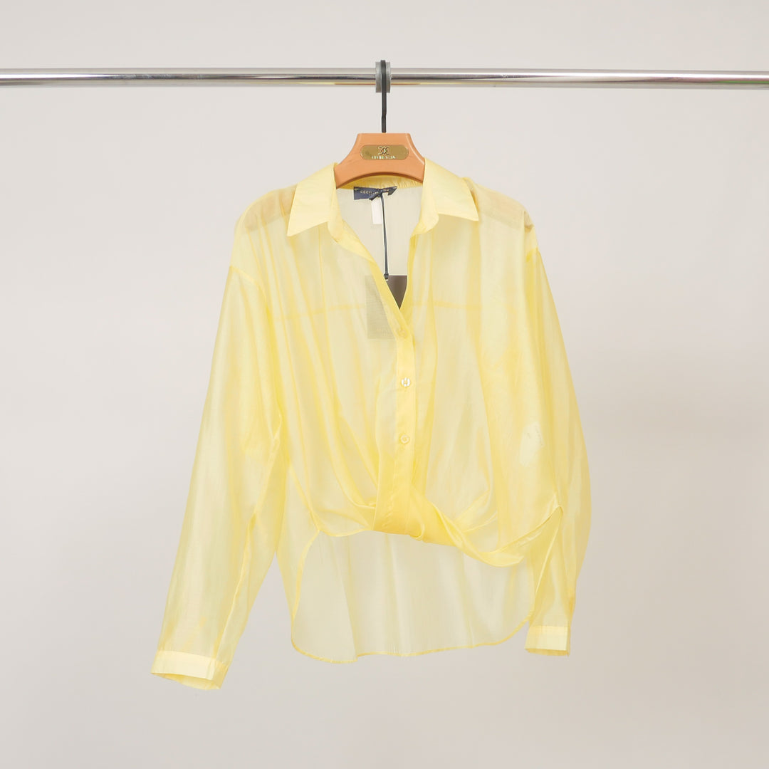 Semi-sheer satin fluid shirt CVACM311