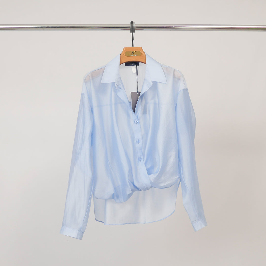 Semi-sheer satin fluid shirt CVACM311
