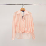 Load image into Gallery viewer, Semi-sheer satin fluid shirt CVACM311
