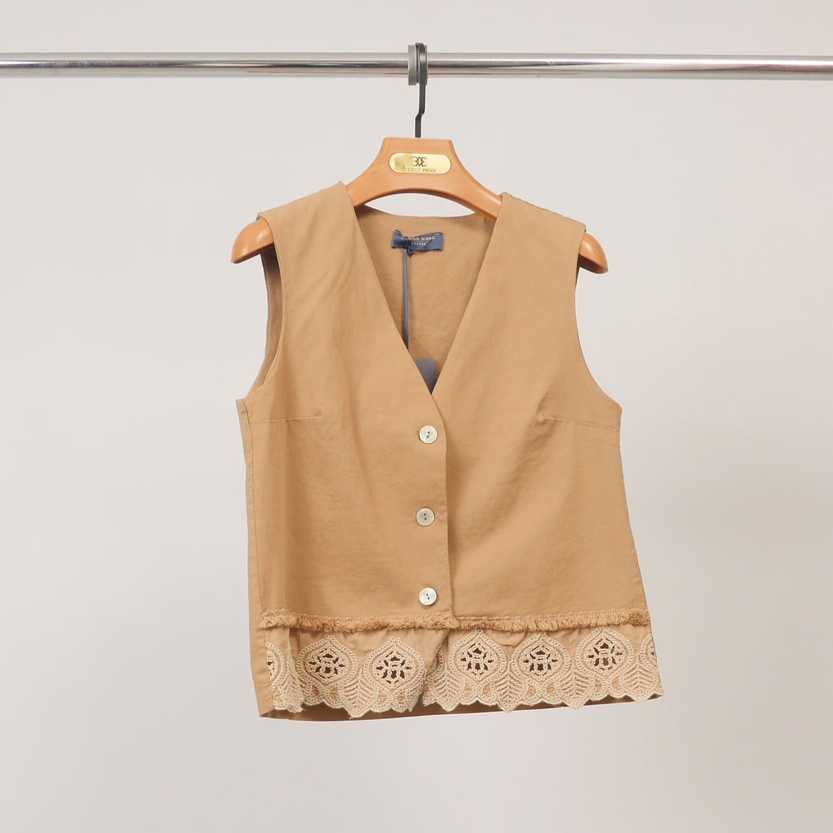 Gilet sans manches en coton à dentelle mf56151