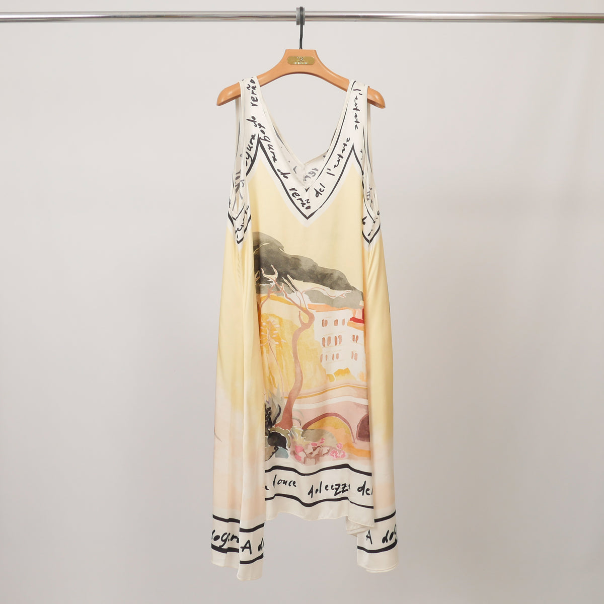 Robe fluide satinée imprimé paysage kd8891vs 2