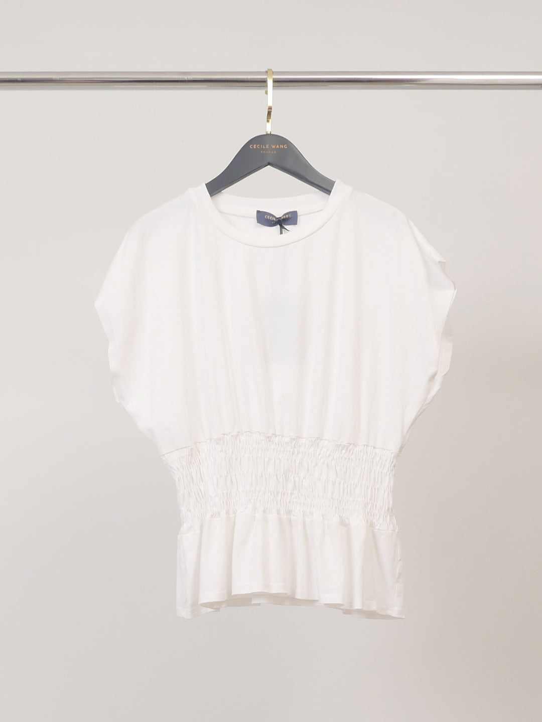 Top en coton à taille smockée TDM32726