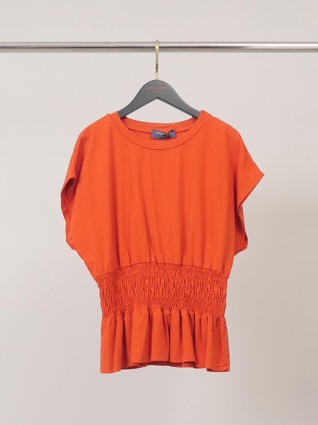 Top en coton à taille smockée TDM32726