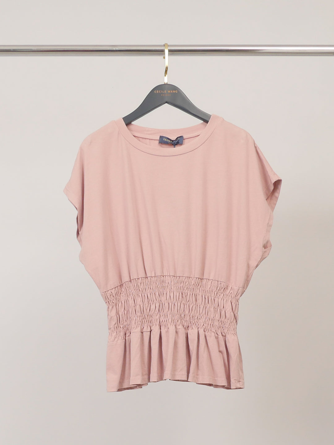 Top en coton à taille smockée TDM32726