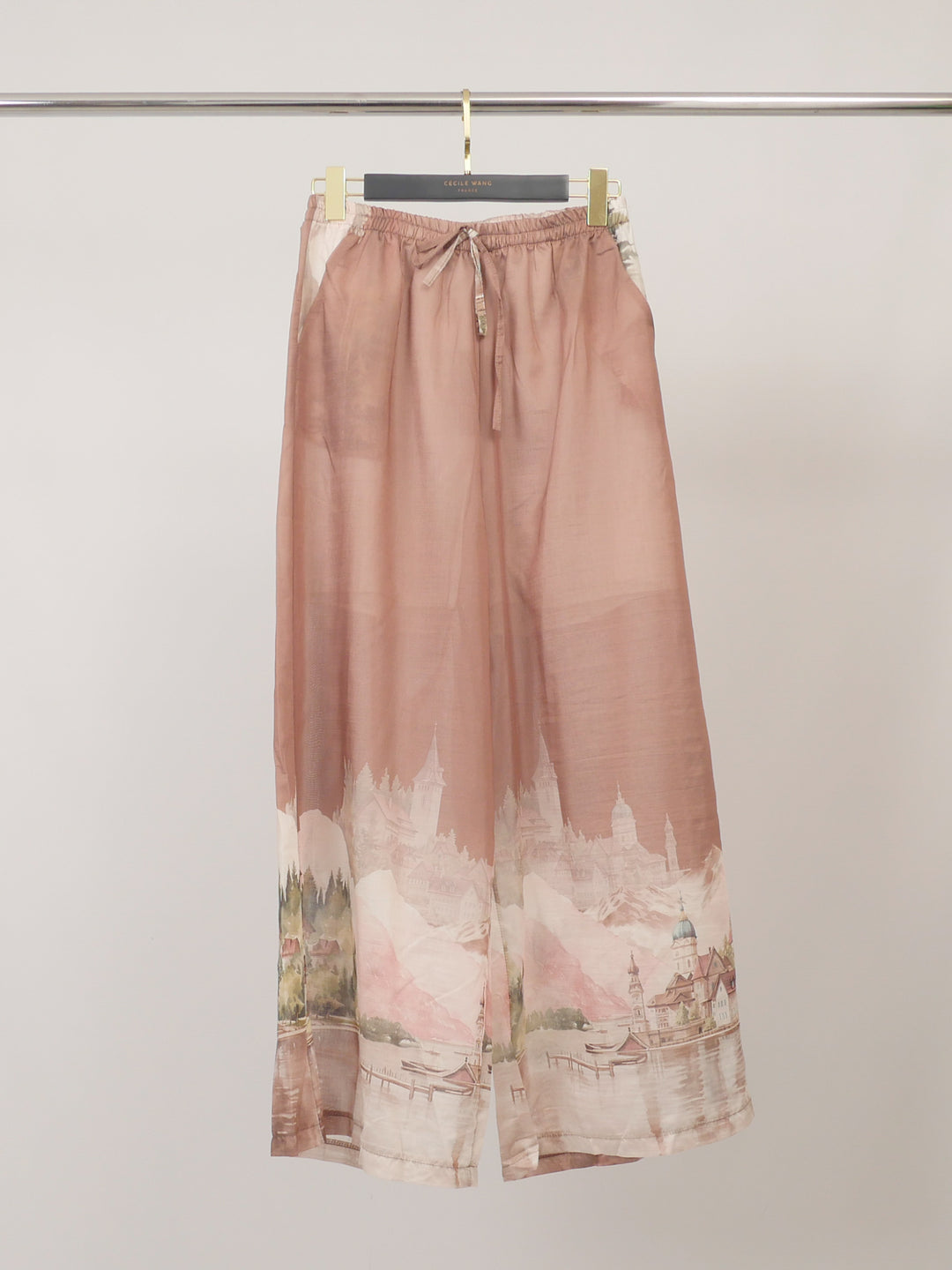 Pantalon large imprimé paysage KD9571-3
