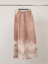 Pantalon large imprimé paysage KD9571-3