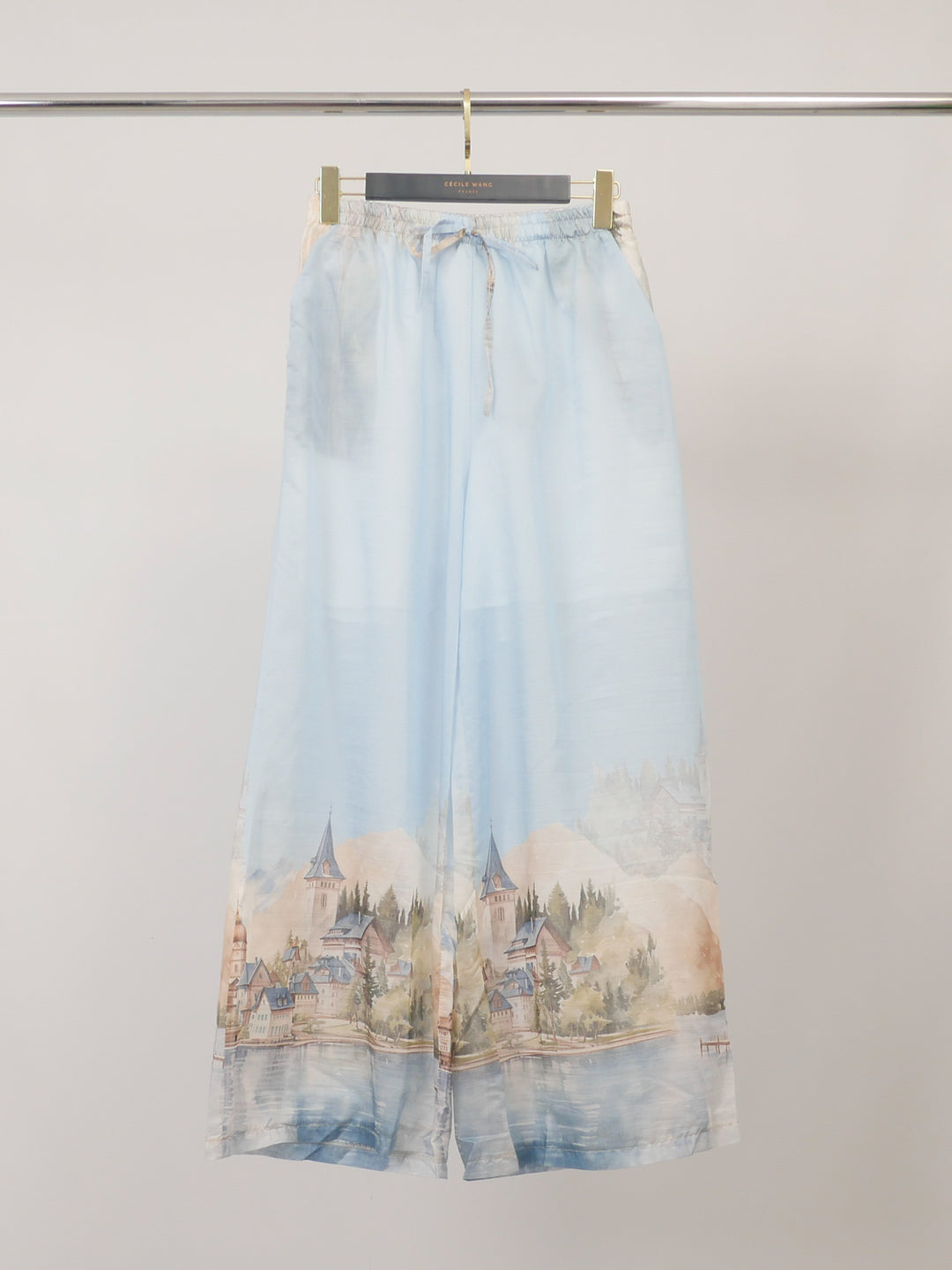 Pantalon large imprimé paysage KD9571-3