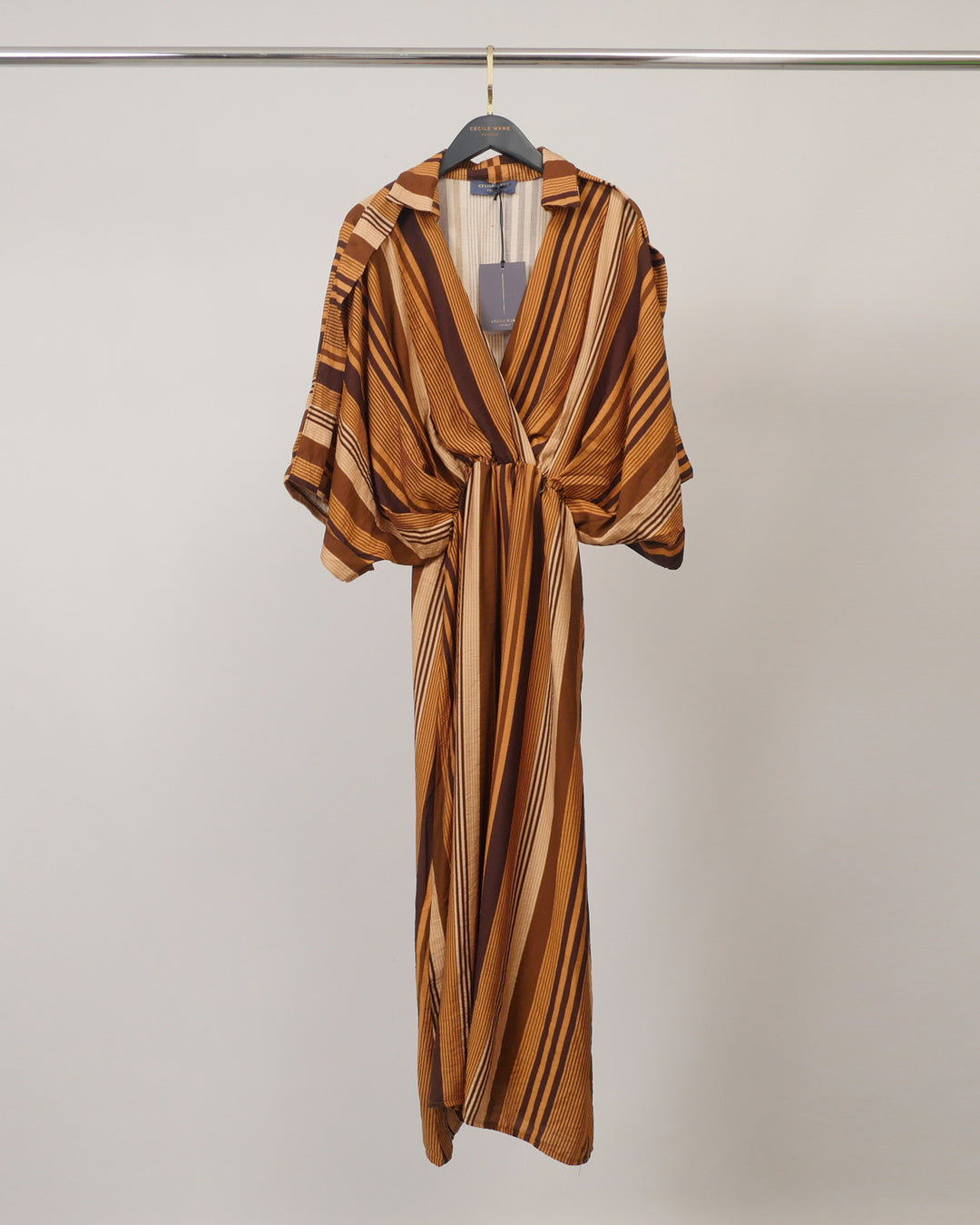 Robe fluide rayée à décolleté croisé TDM33926-30