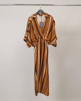 Robe fluide rayée à décolleté croisé TDM33926-30