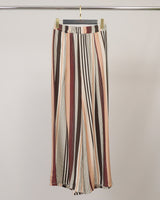 Pantalon large fluide rayé taille élastique TDM19123-30